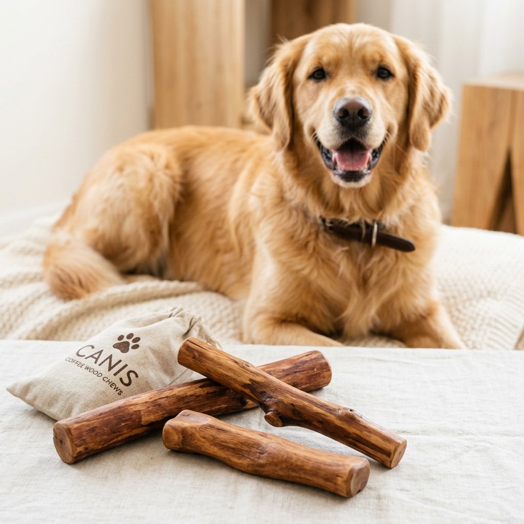 Premium Coffee Wood Dog Chew Toys - 100% Natural