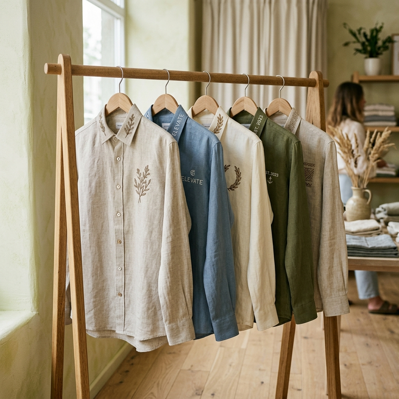Custom Embroidered Linen Shirts